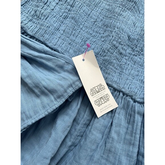 NWT Never Fully Dressed Smocked Blue Bodycon Dress Sz 6 Coastal Beach Vacation - Picture 9 of 11